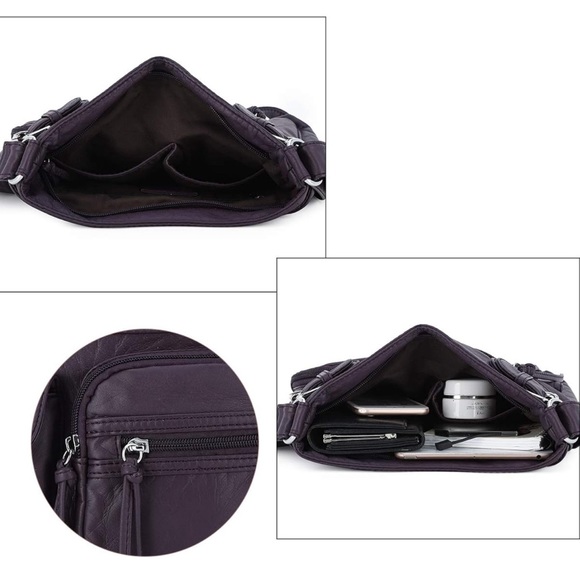 Super soft cross body purse purple handbag with organizational pockets!

049 - Picture 5 of 5